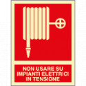 Cartello fotoluminescente non usare su im elettrici