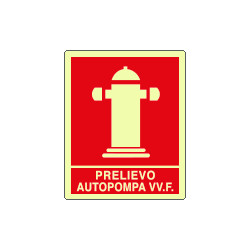 Cartello fotoluminescente prelievo autopompa