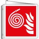 Cartello bifacciale simbolo idrante F019