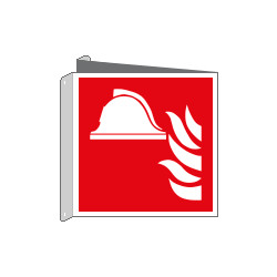 Cartello bifacciale solo simbolo attrezzature antincendio EN ISO 7010