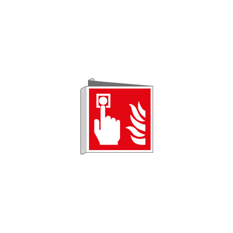 Cartello bifacciale allarme antincendio solo simbolo EN ISO 7010