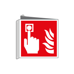 Cartello bifacciale allarme antincendio solo simbolo EN ISO 7010
