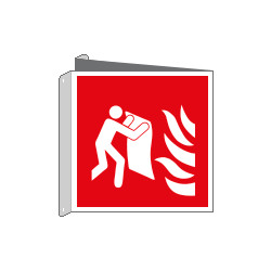 Cartello bifacciale coperta antifiamma solo simbolo EN ISO 7010
