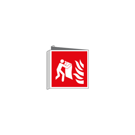Cartello bifacciale coperta antifiamma solo simbolo EN ISO 7010