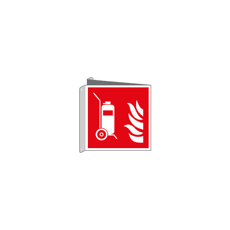 Cartello bifacciale estintore carrellato EN ISO 7010 F009