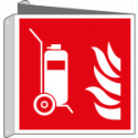 Cartello bifacciale estintore carrellato EN ISO 7010 F009