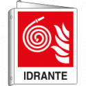 Cartello bifacciale simbolo idrante F019