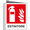 Cartello bifacciale estintore EN ISO 7010