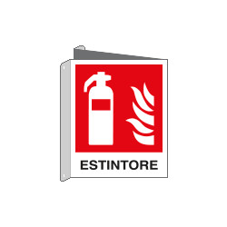 Cartello bifacciale ESTINTORE EN ISO 7010