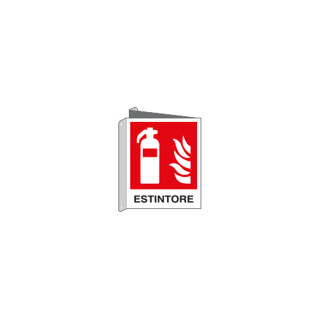 Cartello bifacciale ESTINTORE EN ISO 7010