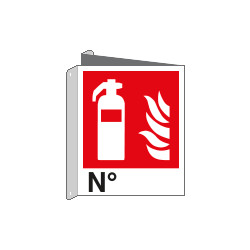Cartello bifacciale estintore N. EN ISO 7010