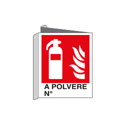 Cartello bifacciale ESTINTORE a polvere