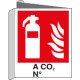 Cartello bifacciale estintore a co2 EN ISO 7010