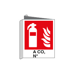Cartello bifacciale estintore A CO2 N. EN ISO 7010