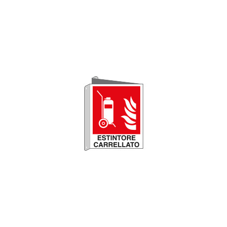 Cartello bifacciale estintore carrellato EN ISO 7010