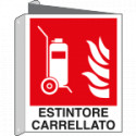 Cartello bifacciale estintore carrellato EN ISO 7010