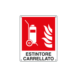 Cartello antincendio estintore carrellato EN ISO 7010 F009