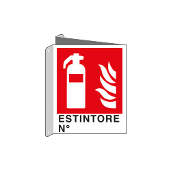 Cartello bifacciale estintore N. EN ISO 7010
