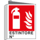 Cartello bifacciale estintore N. EN ISO 7010