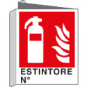 Cartello bifacciale estintore N. EN ISO 7010
