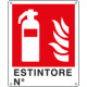 Cartello antincendio estintore n. simbolo+testo EN ISO 7010
