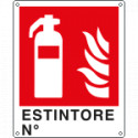Cartello antincendio estintore n. simbolo+testo EN ISO 7010