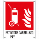 Cartello antincendio estintore carrellato n. EN ISO 7010 F009