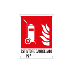 Cartello antincendio estintore carrellato n. EN ISO 7010 F009