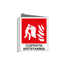 Cartello bifacciale coperta antifiamma EN ISO 7010 F016