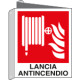 Cartello bifacciale lancia antincendio EN ISO 7010