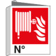 Cartello bifacciale lancia antincendio N. EN ISO 7010
