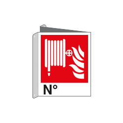 Cartello bifacciale lancia antincendio N. EN ISO 7010