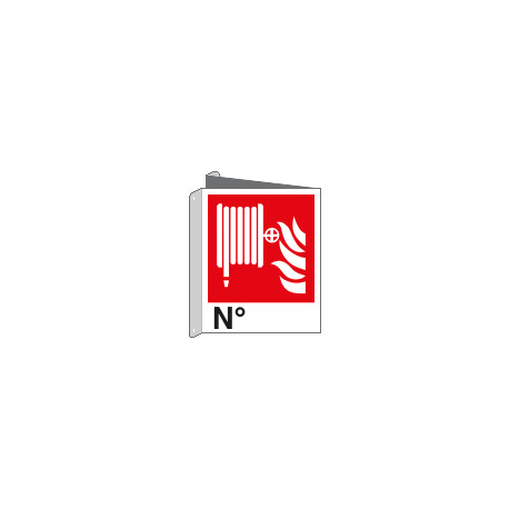 Cartello bifacciale lancia antincendio N. EN ISO 7010
