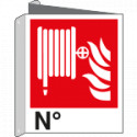 Cartello bifacciale lancia antincendio N. EN ISO 7010