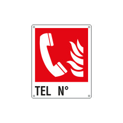 Cartello antincendio telefono n. simbolo+testo EN ISO 7010