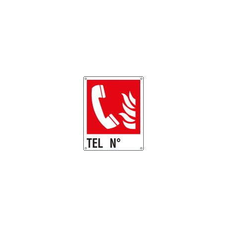Cartello antincendio telefono n. simbolo+testo EN ISO 7010
