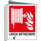 Cartello bifacciale lancia antincio N. EN ISO 7010
