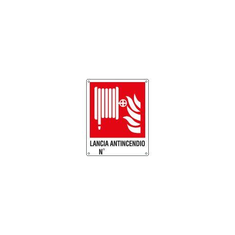 Cartello antincendio lancia antincendio n. simbolo+testo EN ISO 7010