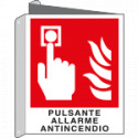 Cartello bifacciale pulsante allarme antincendio EN ISO 7010