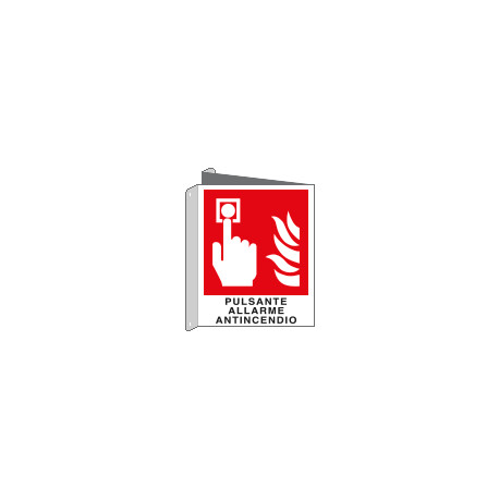 Cartello bifacciale pulsante allarme antincendio EN ISO 7010