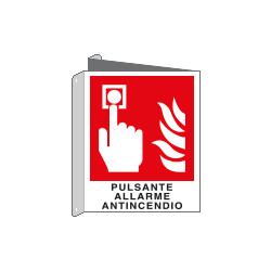 Cartello bifacciale pulsante allarme antincendio EN ISO 7010