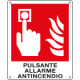 Cartello antincendio pulsante allarme antinc. simbolo+testo EN ISO 7010