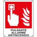 Cartello antincendio pulsante allarme antinc. simbolo+testo EN ISO 7010