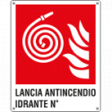 Cartello LANCIA ANTINCENDIO IDRANTE N.