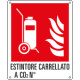 Cartello antincendio estintore carrellato a CO2 n. EN ISO 7010 F009