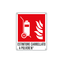 Cartello antincendio estintore carrellato a polvere n. EN ISO 7010