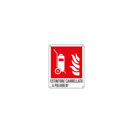Cartello antincendio estintore carrellato a polvere n. EN ISO 7010
