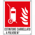 Cartello antincendio estintore carrellato a polvere n. EN ISO 7010