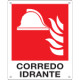 Cartello antincendio "CORREDO IDRANTE" UNI ISO 7010