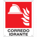 Cartello antincendio "CORREDO IDRANTE" UNI ISO 7010